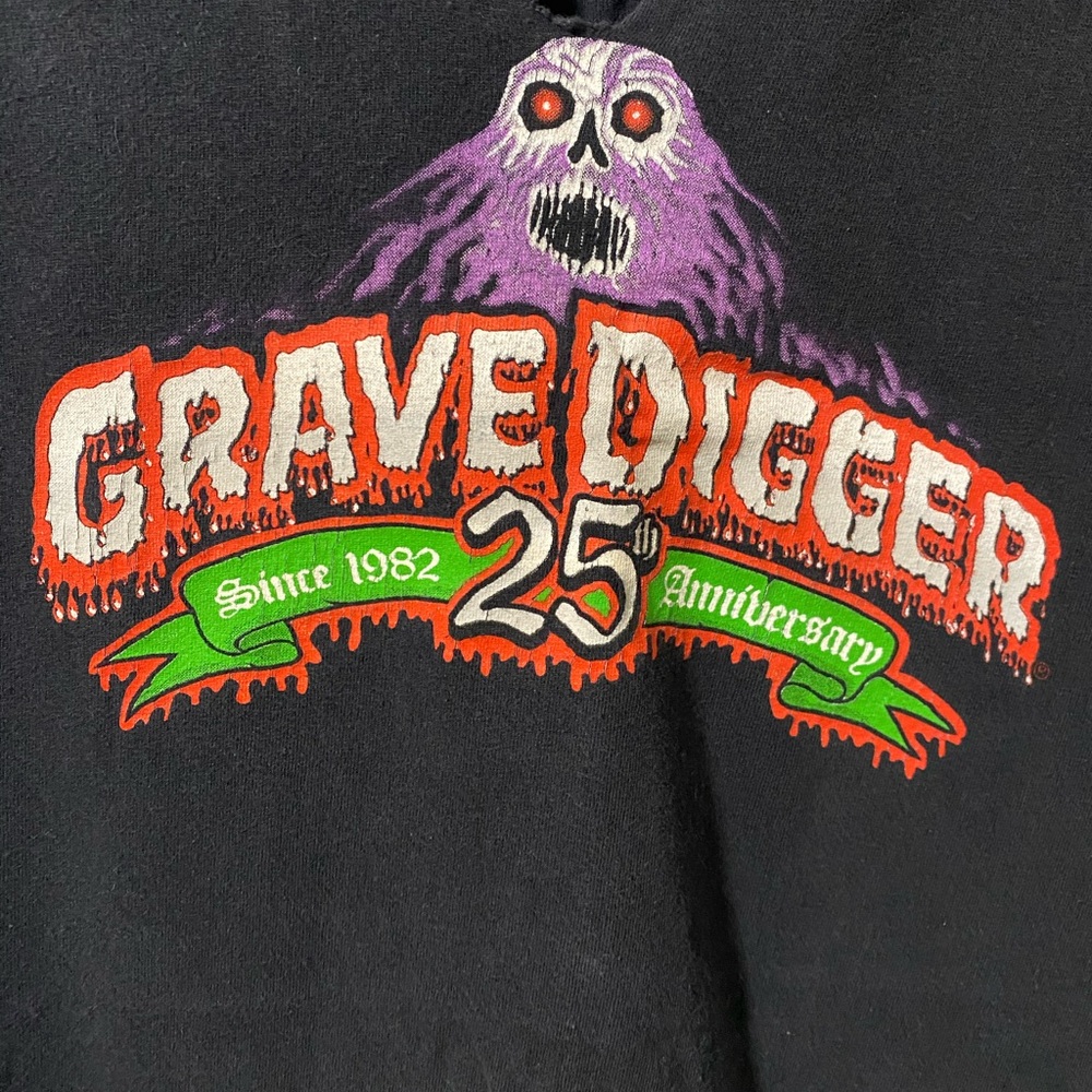Black Grave Digger Sleeveless T-Shirt Size L - Picture 2 of 5